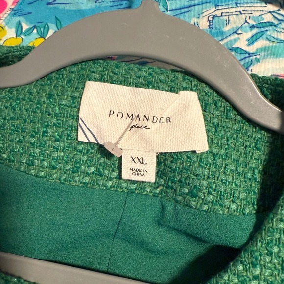 NWT Tuckernuck Pomander Place Emerald Green Tweed Bianca Dress a Line Classy XXL - Picture 4 of 15